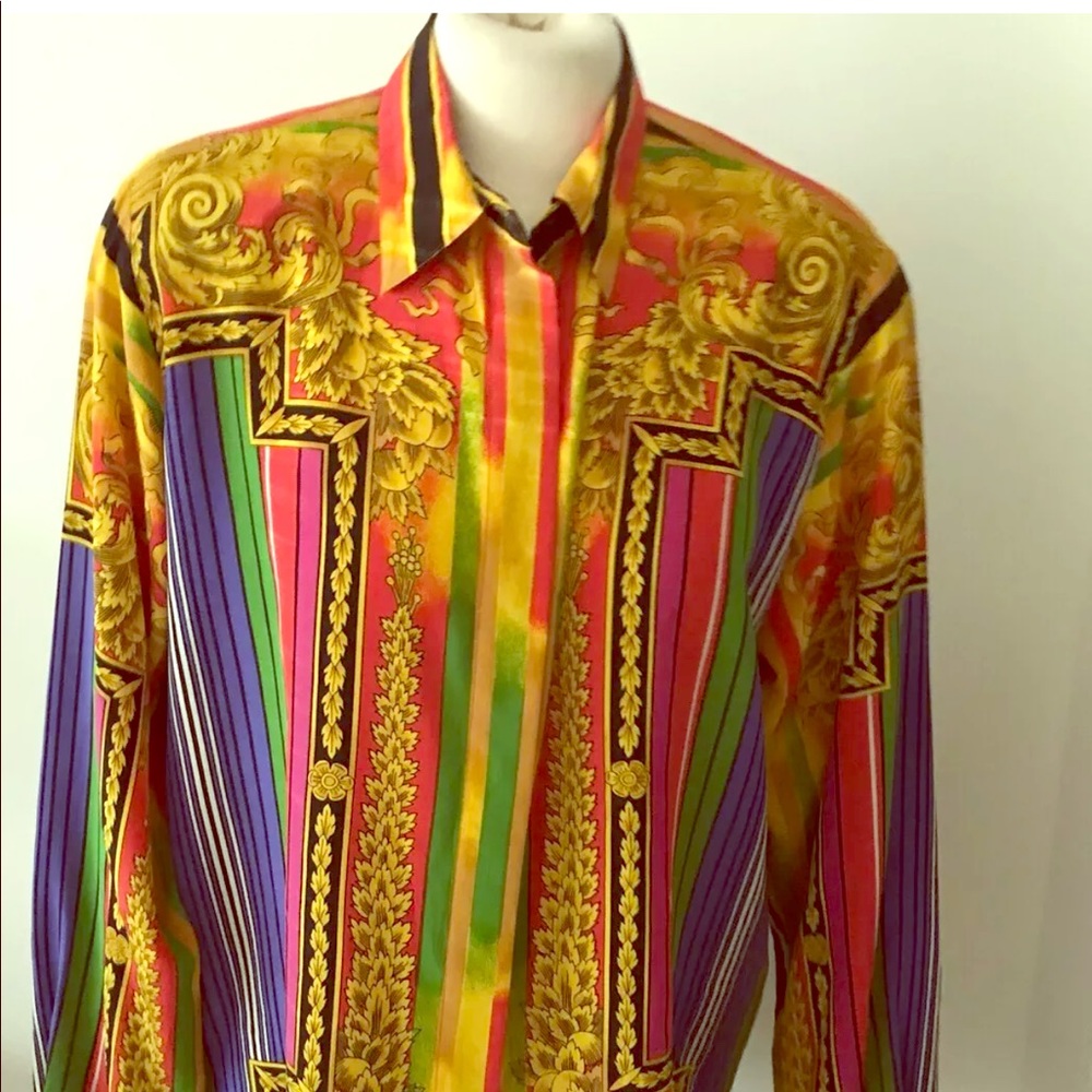 VTG Scarf Print Top Bloomingdales Size Medium